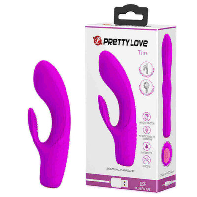 Vibrador Flexível Estimulador de Ponto G e Clítoris Recarregável com 12 Modos de Vibrações e Função Memória - Pretty Love Tim - 16 x 3,5 cm