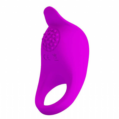 Foto 2 do produto Pretty Love Tongue Vibrator - Anel Peniano Recarregável com 7 Modos de Vibração, Estimulador de Clítoris e Textura Massageadora | Cor: Roxo