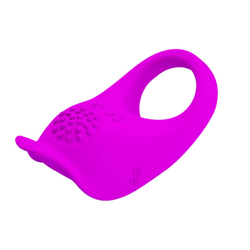 Pretty Love Tongue Vibrator - Anel Peniano Recarregável com 7 Modos de Vibração, Estimulador de Clítoris e Textura Massageadora | Cor: Roxo - 3