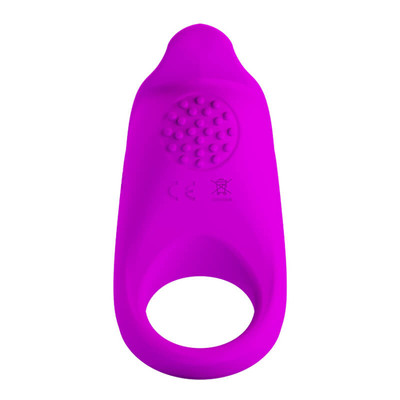Foto 4 do produto Pretty Love Tongue Vibrator - Anel Peniano Recarregável com 7 Modos de Vibração, Estimulador de Clítoris e Textura Massageadora | Cor: Roxo