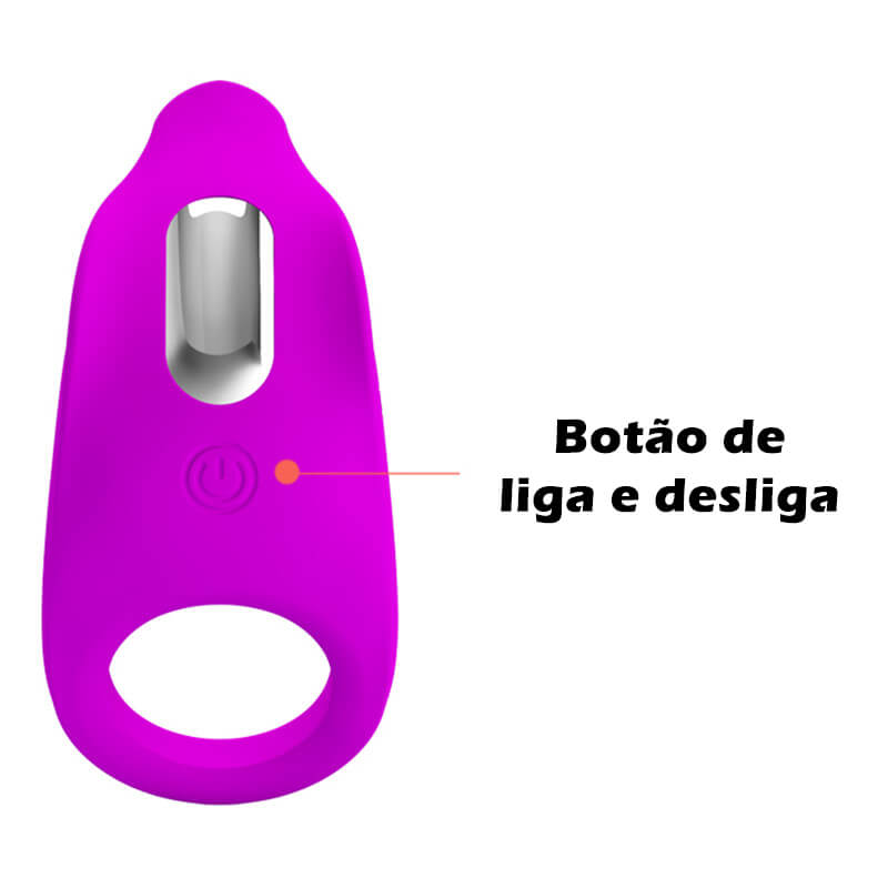 Pretty Love Tongue Vibrator - Anel Peniano Recarregável com 7 Modos de Vibração, Estimulador de Clítoris e Textura Massageadora | Cor: Roxo - 5
