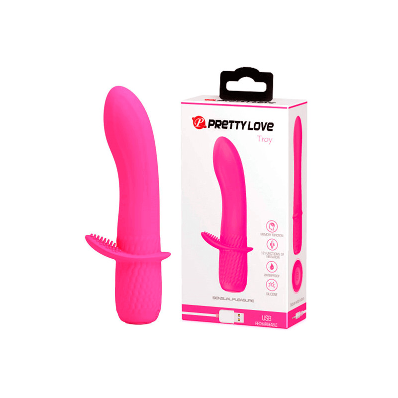 Vibrador Flexível de Ponto G e Estimulador Clítoris com 12 Modos de Vibrações, Recarregável - Pretty Love Troy | 10,5 x 2,8 cm | Disponível em 2 Cores - 4