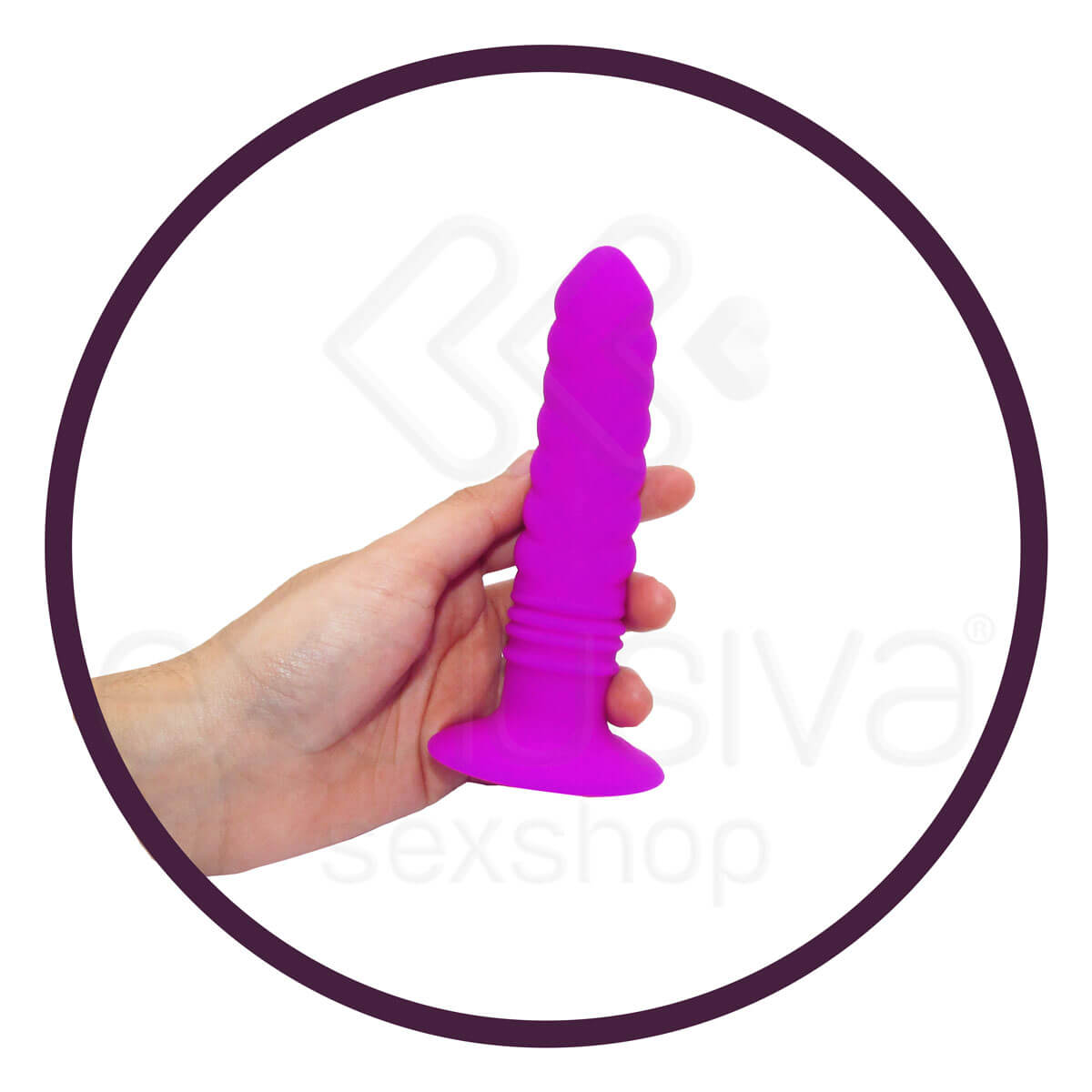 Pretty Love Twist - Plug Anal em Soft Touch com Ventosa e Vibro de 10 Velocidades - 12 x 2,8 cm - 5