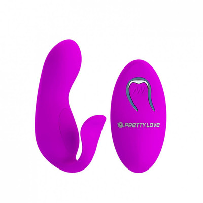 Foto 2 do produto Vibrador para Casal com Estimulador de Ponto G, 12 Modos de Vibração e Controle sem Fio - Pretty Love Tyler - 7,5 x 2,5 cm