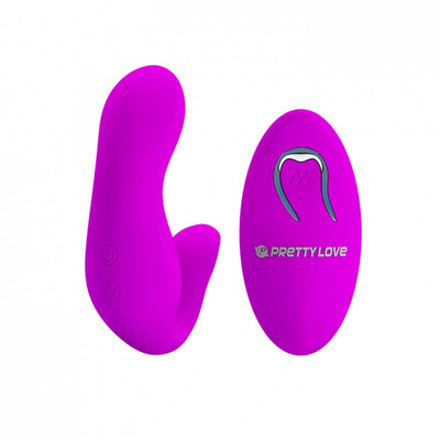 Foto 3 do produto Vibrador para Casal com Estimulador de Ponto G, 12 Modos de Vibração e Controle sem Fio - Pretty Love Tyler - 7,5 x 2,5 cm