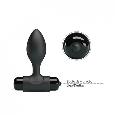 Foto 6 do produto Plug Anal em Silicone com 10 Modos de Vibrações e Alça de Segurança - Pretty Love Vibra Butt Plug | 8,6 x 2,7 cm