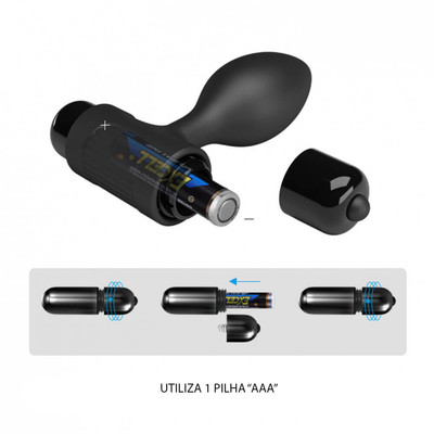 Foto 7 do produto Plug Anal em Silicone com 10 Modos de Vibrações e Alça de Segurança - Pretty Love Vibra Butt Plug | 8,6 x 2,7 cm
