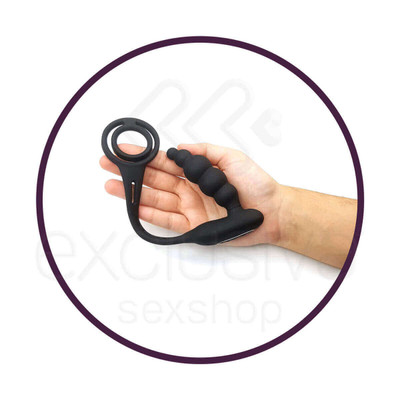 Pretty Love Vibration Penis Sleeve 3 - Plug Anal com Anel para Pênis e Escroto em Silicone com 12 Modos de Vibrações