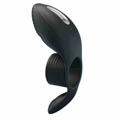 Foto 2 do produto Anel Peniano Recarregável em Silicone com Estimulador de Períneo e de Clítoris com 7 Modos de Vibrações - Pretty Love Vibration Penis Sleeve - 12,5 x 4,5 cm