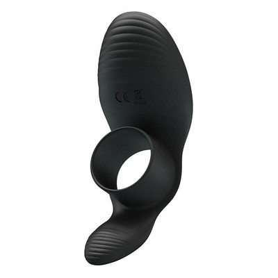 Foto 5 do produto Anel Peniano Recarregável em Silicone com Estimulador de Períneo e de Clítoris com 7 Modos de Vibrações - Pretty Love Vibration Penis Sleeve - 12,5 x 4,5 cm