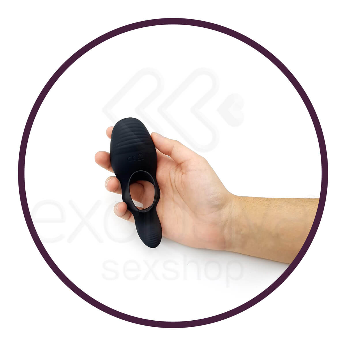 Anel Peniano Recarregável em Silicone com Estimulador de Períneo e de Clítoris com 7 Modos de Vibrações - Pretty Love Vibration Penis Sleeve - 12,5 x 4,5 cm - 4