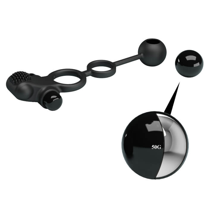 Anel Peniano e Escrotal com Estimulador Clitoriano, Peso e 10 Modos de Vibração - Pretty Love Vibration Penis Sleeve IV - 5