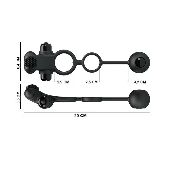 Anel Peniano e Escrotal com Estimulador Clitoriano, Peso e 10 Modos de Vibração - Pretty Love Vibration Penis Sleeve IV - 6