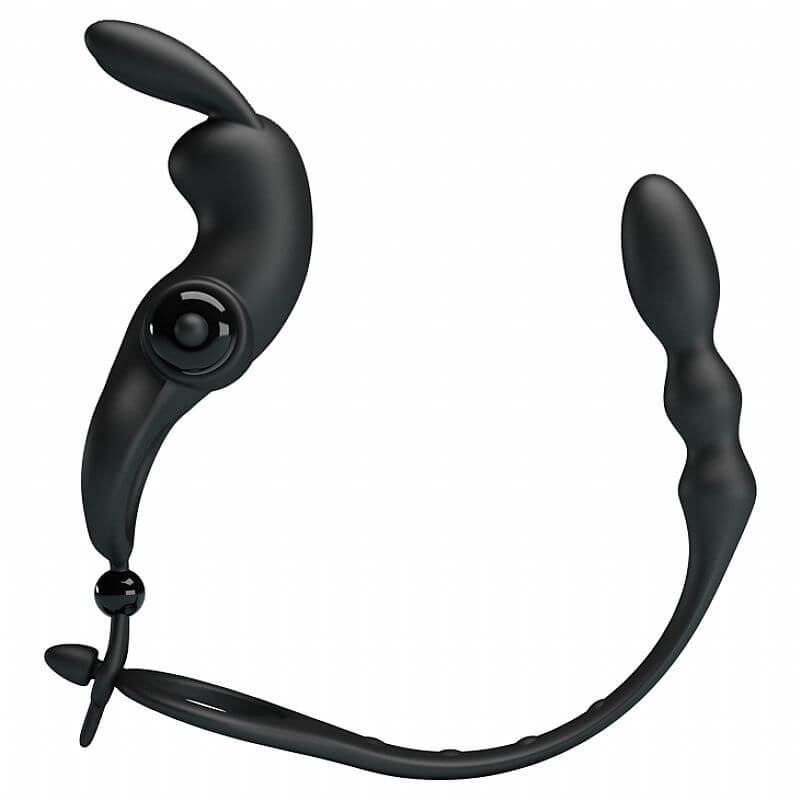 Anel Peniano com Estimulador de Clítoris em Formato de Coelho, Estimulador de Próstata e 10 Níveis de Vibração - Pretty Love Vibration Penis Sleeve V - 2
