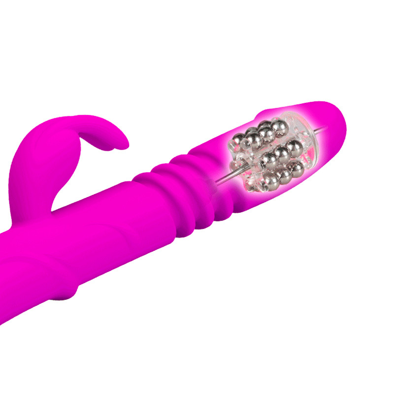 Vibrador Rabbit Recarregável com 4 Funções de Rotação, 12 Modos de Vibração e Movimento de Vai e Vem - Pretty Love Ward | 15,5 x 3,5 cm - 4