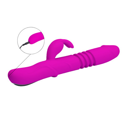Foto 3 do produto Vibrador Rabbit Recarregável com 4 Funções de Rotação, 12 Modos de Vibração e Movimento de Vai e Vem - Pretty Love Ward | 15,5 x 3,5 cm