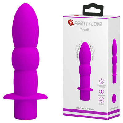 Foto 5 do produto Plug Anal Ondulado em Silicone com 10 Modos de Vibração - Pretty Love Wyatt | 8,8 x 2,8 cm | Disponível em 2 Cores