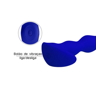 Foto 8 do produto Pretty Love Yale - Plug Anal Escalonado Estimulador de Próstata em Silicone Recarregável com 12 Modos de Vibrações, Base de Segurança e Função Memória - 14,7 x 3,2 cm