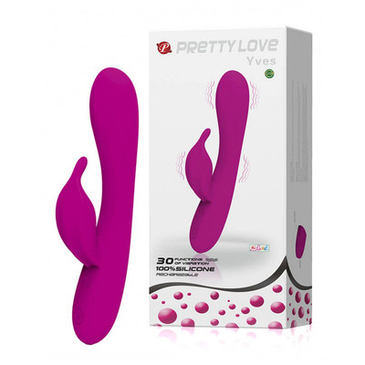 Pretty Love Yves - Vibrador Estimulador de Ponto G e Clítoris em Silicone, 30 Modos de Vibração - 11 x 3 cm