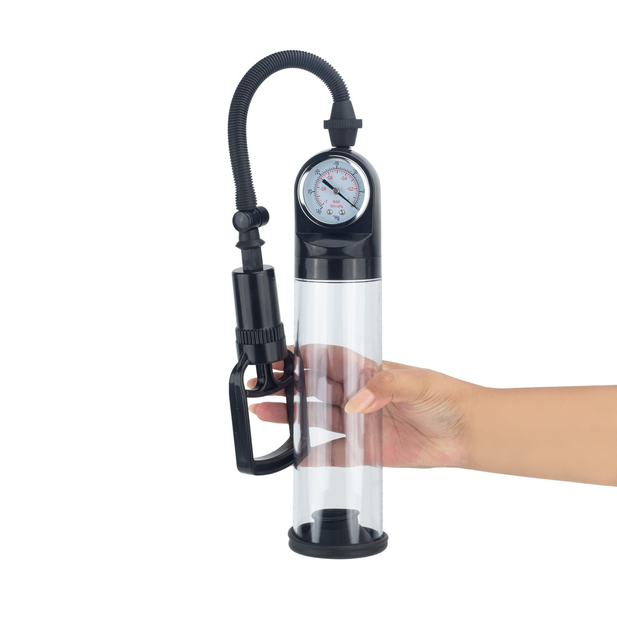 Bomba Peniana com Manopla e Manômetro - Pro Solution Pump | 21 x 6 cm - 7