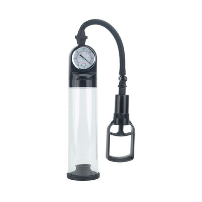 Bomba Peniana com Manopla e Manômetro - Pro Solution Pump | 21 x 6 cm
