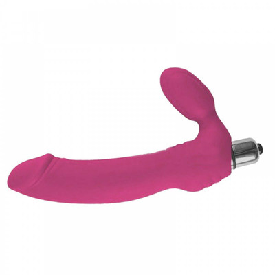 Foto 2 do produto Prostate Massager - Estimulador de Próstata e Períneo em Silicone com 10 Modos de Vibrações e Pode ser Usado como Strap On - 14,9 x 3 cm | Cor: Rosa