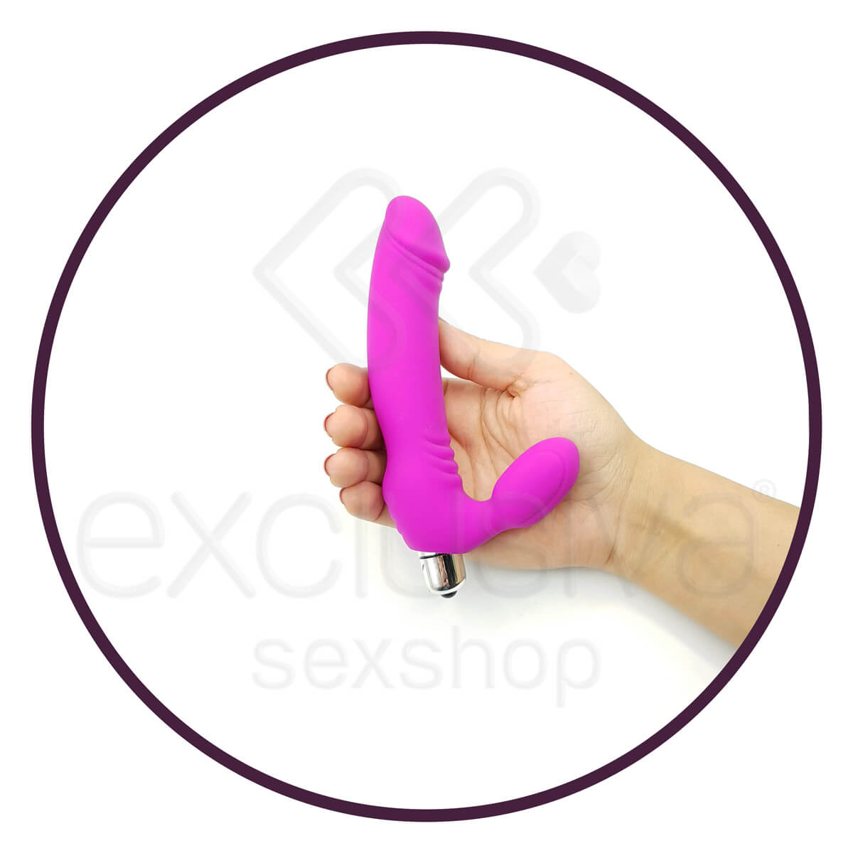Prostate Massager - Estimulador de Próstata e Períneo em Silicone com 10 Modos de Vibrações e Pode ser Usado como Strap On - 14,9 x 3 cm | Cor: Rosa - 3