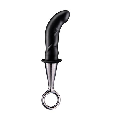 Foto 1 do produto Plug Anal com Ponta Curvada para Estimular Próstata e Alça Removível - Silicone Prostate Plug | 9,5 x 2,7 cm