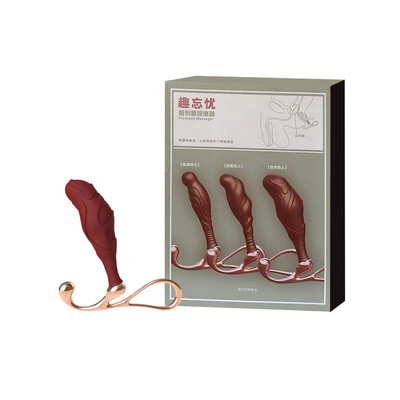 Foto 2 do produto Massageador de Próstata com Estimulador e Alça de Segurança em Metal - Prostatic Massager - 9,4 x 3 cm