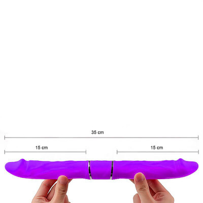Foto 6 do produto Prótese Dupla em Silicone Aveludado com 9 Modos de Vibração - S-Hande Cici | 35 x 3,5 cm | Disponível em 2 Cores