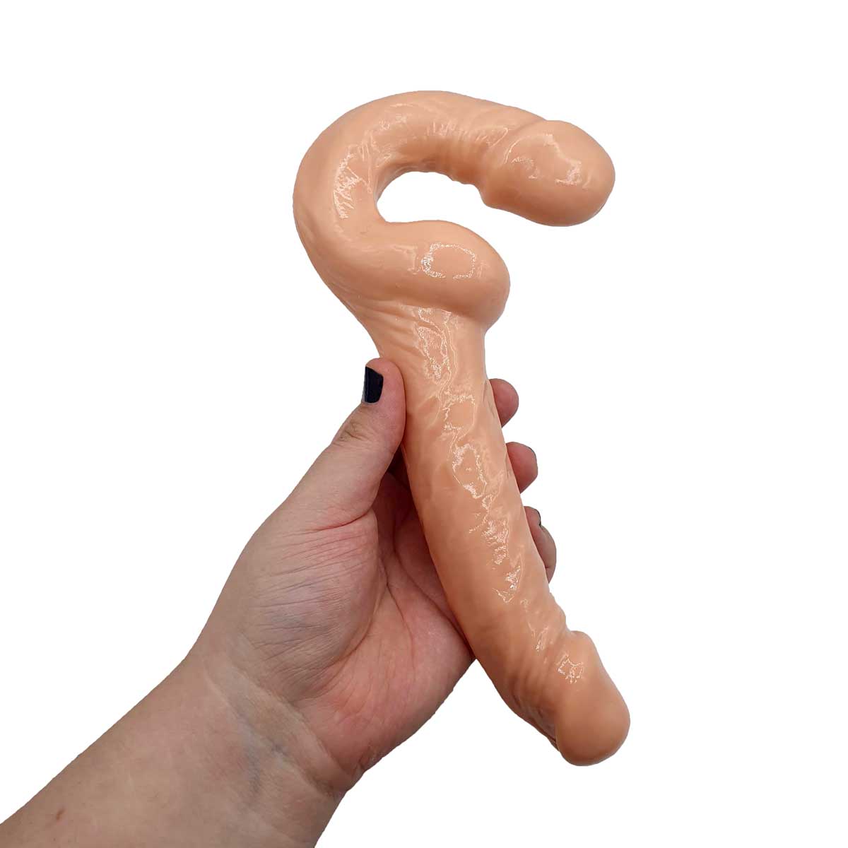 Prótese Dupla Strap On em TPE com Glande Definida e Texturas - Dildo Ultra-Realistic 9.2" | 16 x 3,2 cm | Disponível em 2 Cores - 5