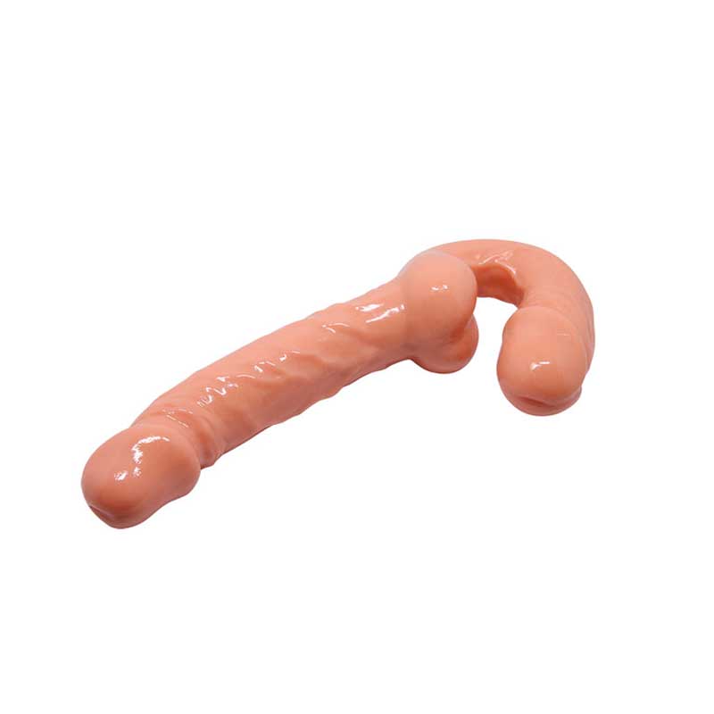 Prótese Dupla Strap On em TPE com Glande Definida e Texturas - Dildo Ultra-Realistic 9.2" | 16 x 3,2 cm | Disponível em 2 Cores - 3