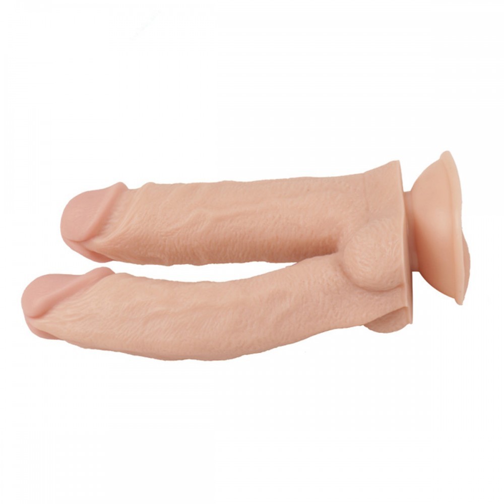 Prótese Dupla em TPE com Texturas de Veias Glande Definida Ventosa - 4