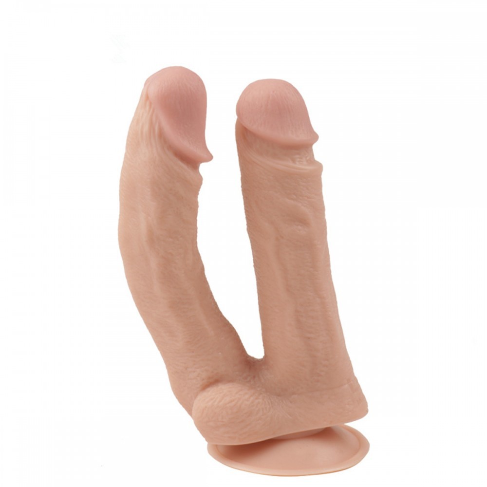 Prótese Dupla em TPE com Texturas de Veias Glande Definida Ventosa - 2