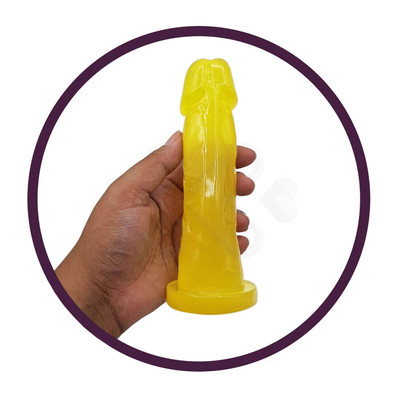 Adão & Eva - Prótese em Formato de Pênis em Gel com Aroma de Abacaxi - 16 x 4 cm
