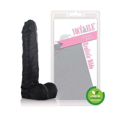 Foto 3 do produto Prótese em Forma de Pênis Realístico com Prepúcio e Escroto - Você & Ele Realístic Dildo | 14,5 x 4,1 cm | Disponível em 2 Cores