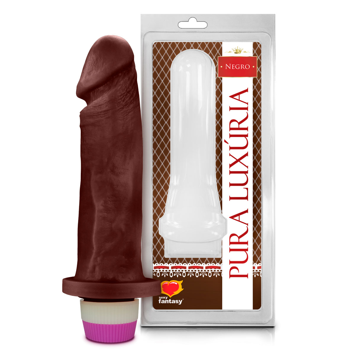 Prótese em Forma de Pênis com Veias Salientes, Glande e Vibrador Multivelocidade - Pura Luxúria - 16,5 x 4,3 cm | Disponível em 3 Cores - 5