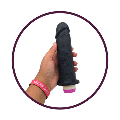 Prótese em Forma de Pênis com Veias Salientes, Glande e Vibrador Multivelocidade - Pura Luxúria - 16,5 x 4,3 cm | Disponível em 3 Cores