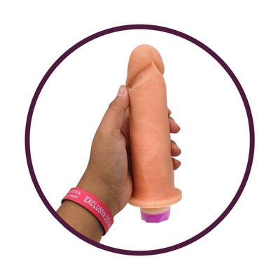 Foto 4 do produto Prótese em Forma de Pênis com Veias Salientes, Glande e Vibrador Multivelocidade - Pura Luxúria - 16,5 x 4,3 cm | Disponível em 3 Cores