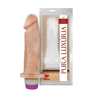 Prótese em Forma de Pênis com Veias Salientes, Glande e Vibrador Multivelocidade - Pura Luxúria - 16,5 x 4,3 cm | Disponível em 3 Cores