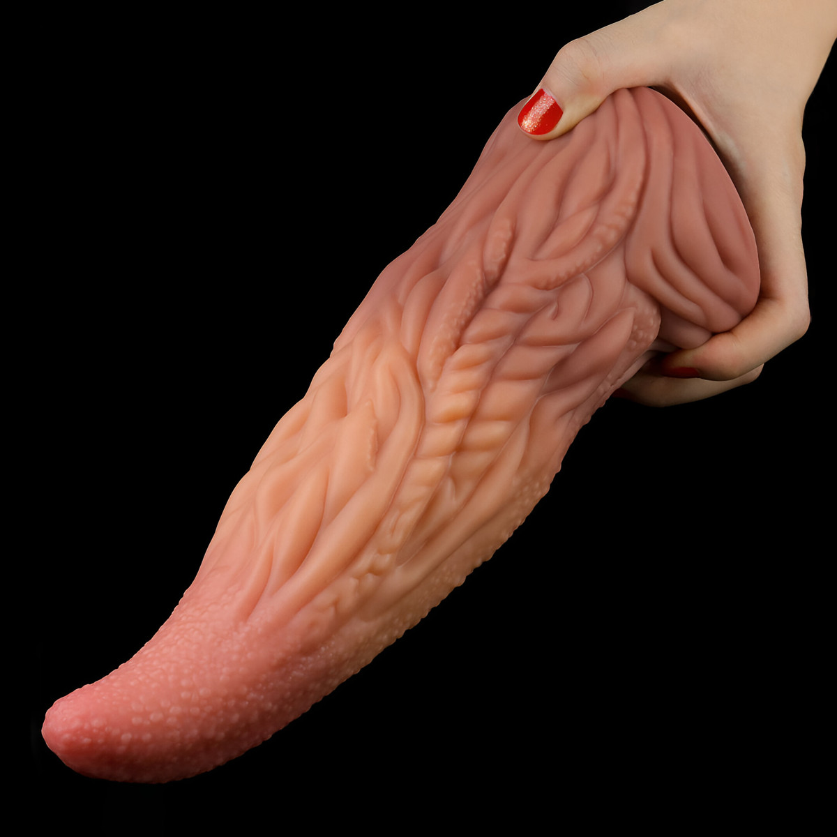 Prótese em Formato de Língua Monster em Silicone com Texturas e Ventosa - LoveToy 10" | 23 x 7,4 cm - 7