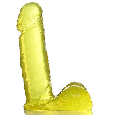 Adão & Eva - Prótese em Formato de Pênis em Gel com Escroto e Aroma de Abacaxi - 20 x 4,5 cm