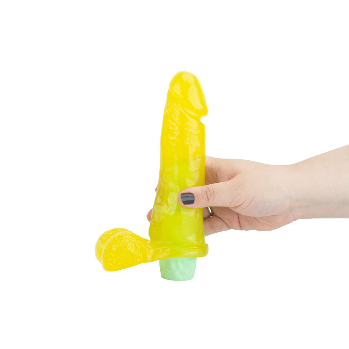 Prótese Peniana em Gel com Escroto, Aroma de Abacaxi e Multivelocidade - Adão & Eva | 17 x 4,2 cm - 6