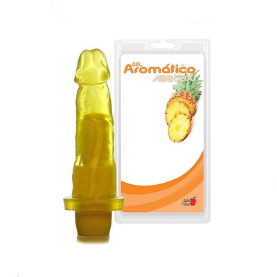 Prótese em Gel no Formato de Pênis com Multivelocidade e Aroma de Abacaxi - Adão & Eva | Disponível em 3 Tamanhos