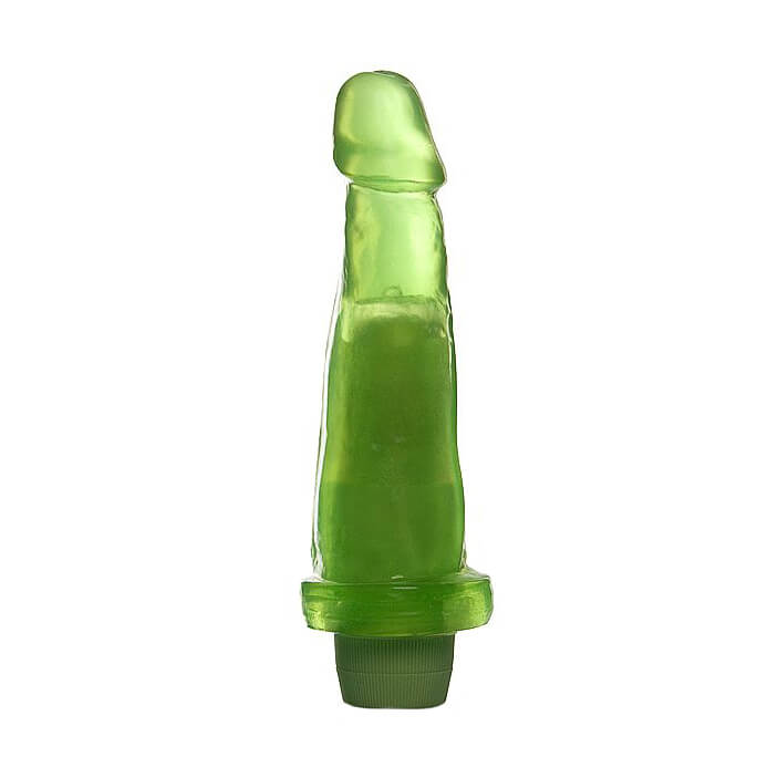 Adão & Eva - Prótese em Formato de Pênis em Gel com Vibrador e Aroma de Hortelã - 14,2 x 4 cm - 2