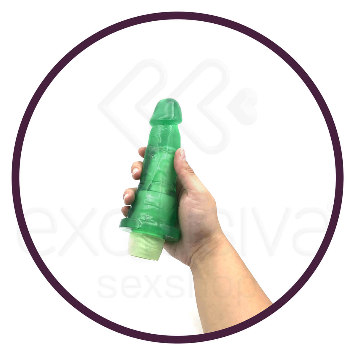 Adão & Eva - Prótese em Formato de Pênis em Gel com Vibrador e Aroma de Hortelã - 14,2 x 4 cm - 3