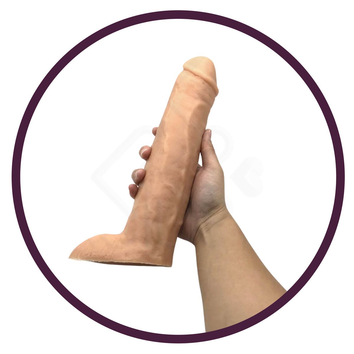 Prótese em Formato de Pênis Gigante com Glande Saliente, Veias Saltitantes e Escroto - Pura Luxúria | 23 x 5,1 cm - 3