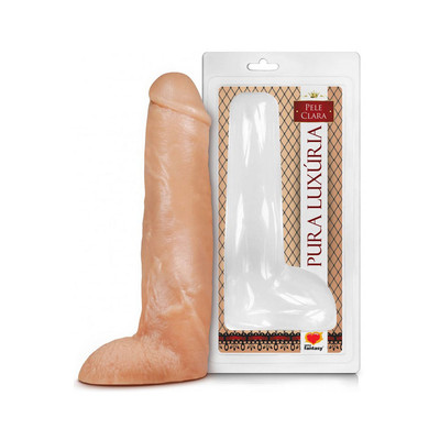 Foto 1 do produto Prótese em Formato de Pênis Gigante com Glande Saliente, Veias Saltitantes e Escroto - Pura Luxúria | 23 x 5,1 cm