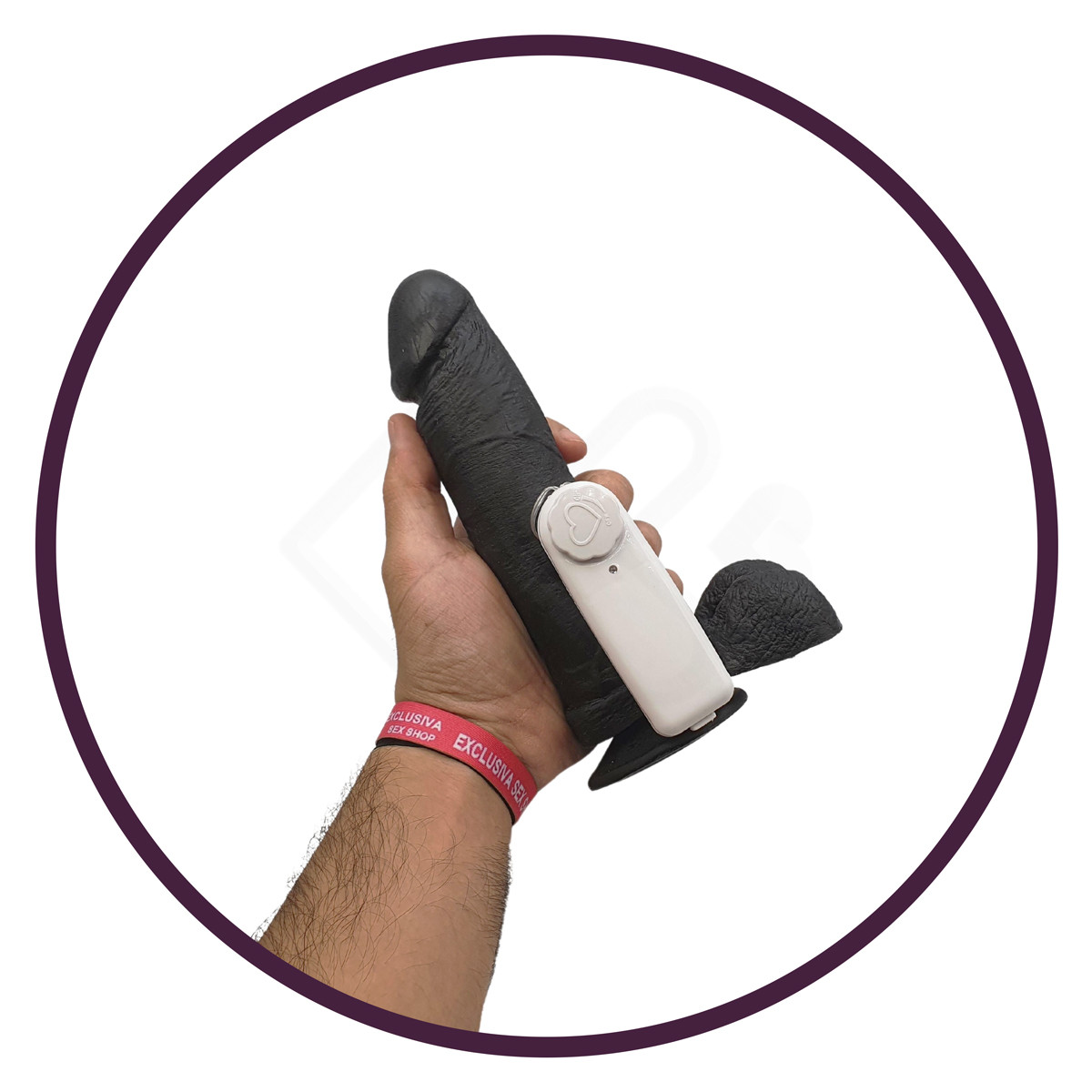 Prótese em Formato de Pênis Realístico com Escroto, Ventosa e Vibração Multivelocidade - Real Peter | 17 x 4,4 cm | Cor: Preto - 5