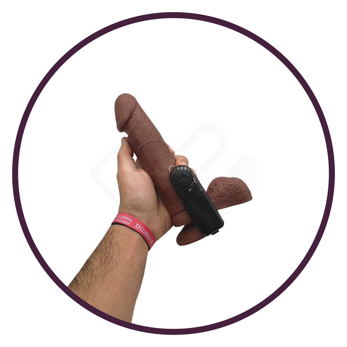 Prótese em Formato de Pênis Realístico com Escroto, Ventosa e Vibração Multivelocidade - Real Peter | 17 x 4,4 cm | Cor: Marrom - 5